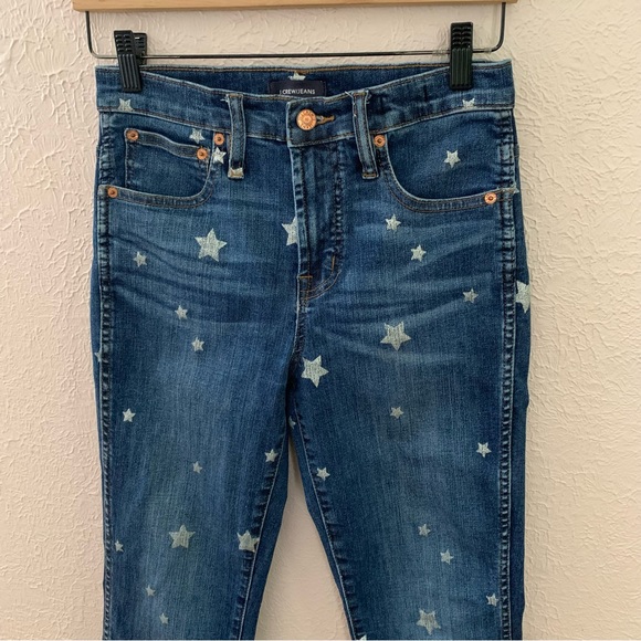 J. Crew Vintage Straight Star Print Denim Jeans Size 25 - Picture 3 of 7